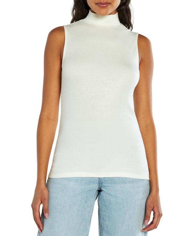 Three Dots Womens Ribbed Mock-Neck Tank Top Product Image