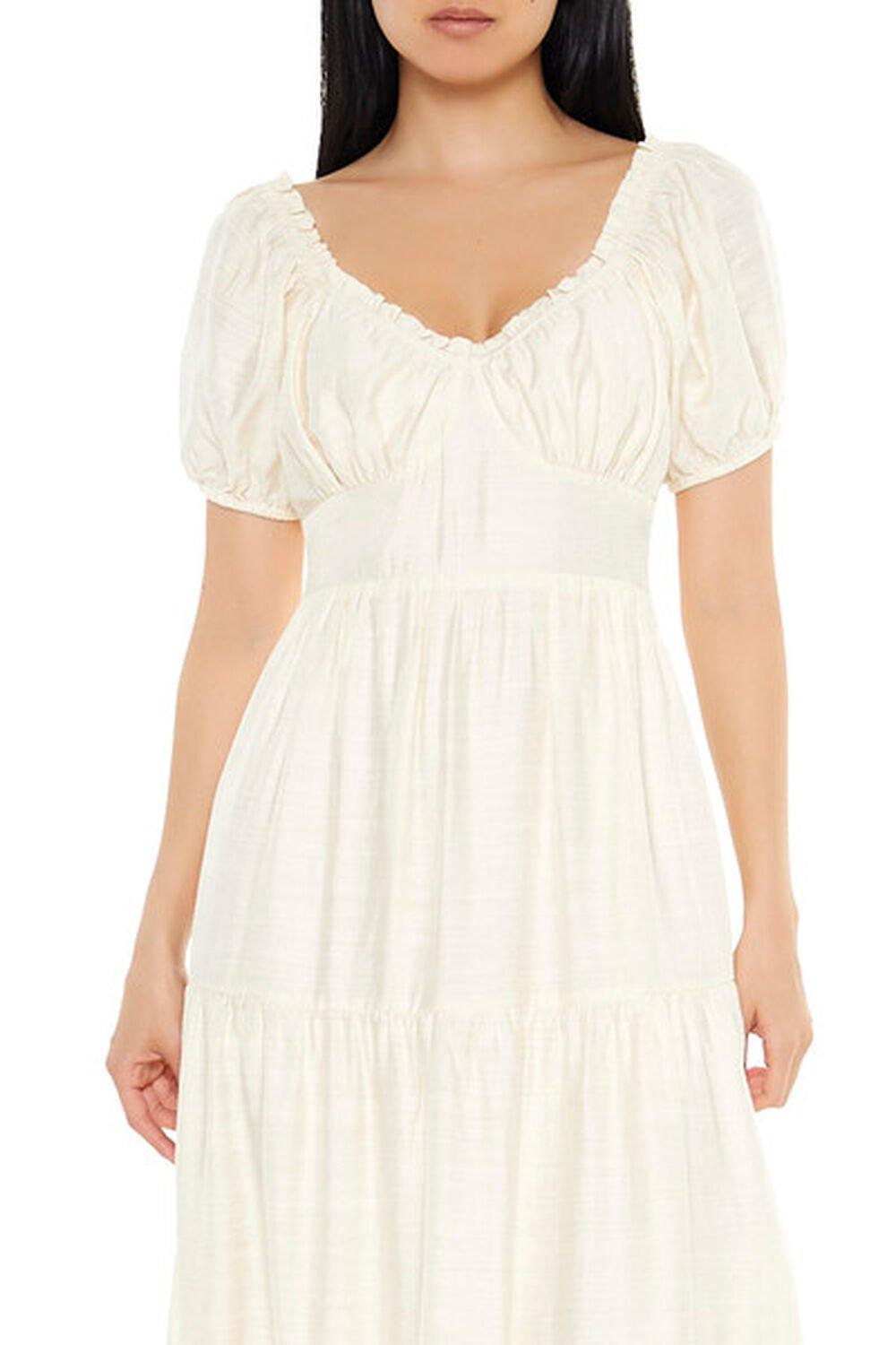 Tiered Puff-Sleeve Maxi Dress | Forever 21 Product Image