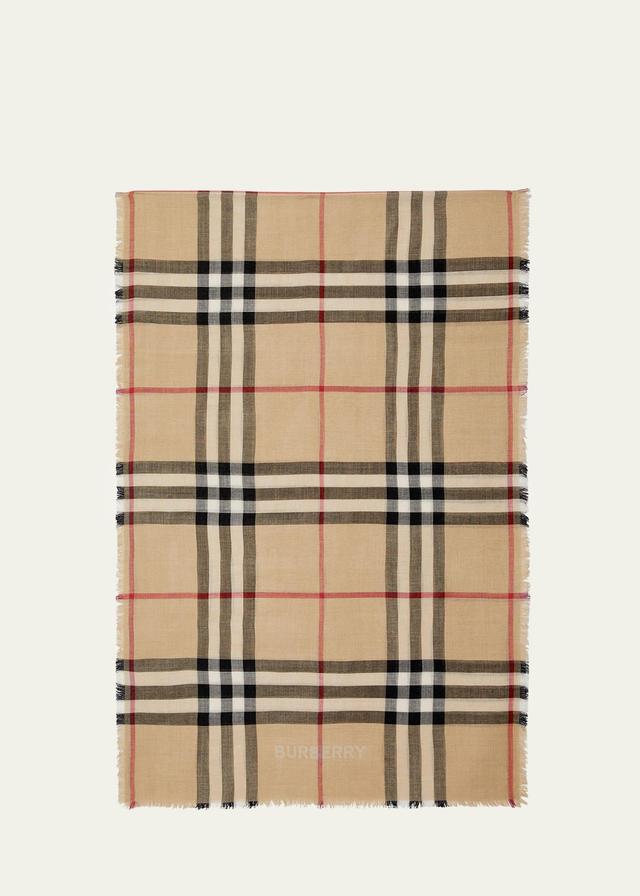 burberry Check Reversible Wool & Silk Scarf Product Image