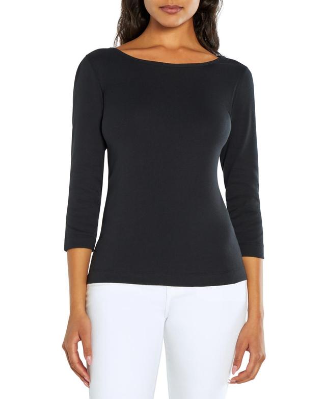 Women's Boat-Neck 3/4-Sleeve T-Shirt Product Image