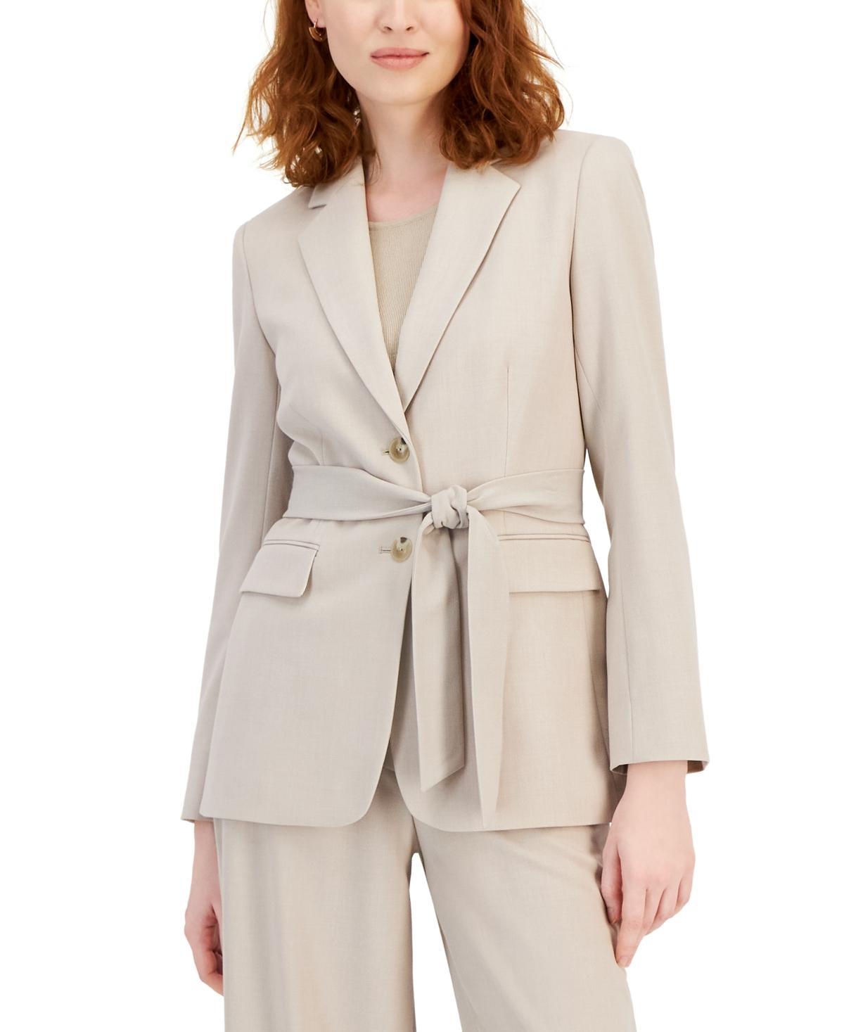 Tahari Asl Womens Belted Notched-Lapel Blazer Product Image