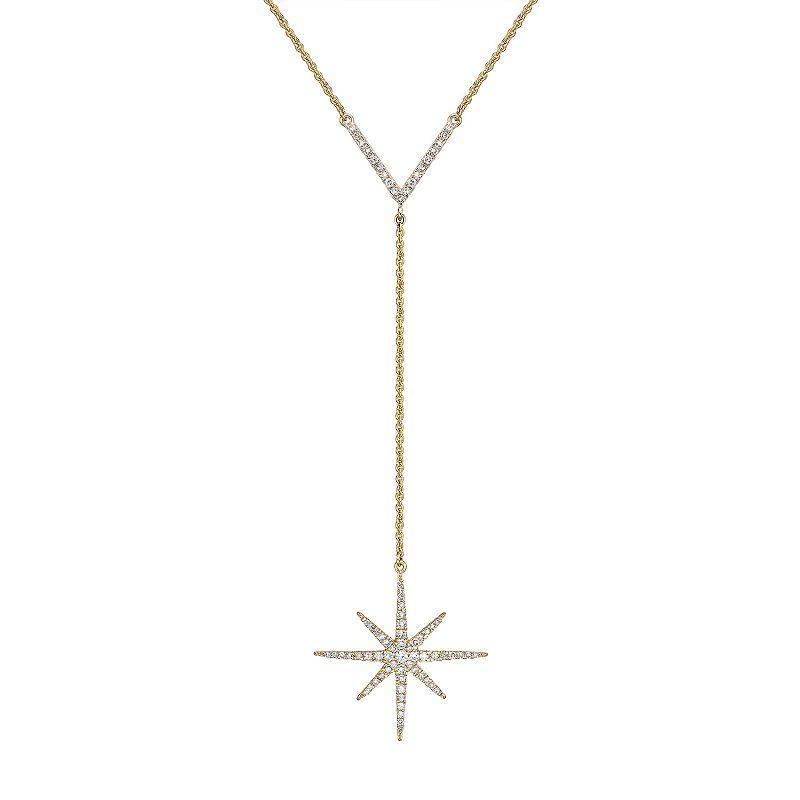 Gemminded 10k Gold 3/8 Carat T.W. Diamond Star Pendant Necklace, Womens Product Image