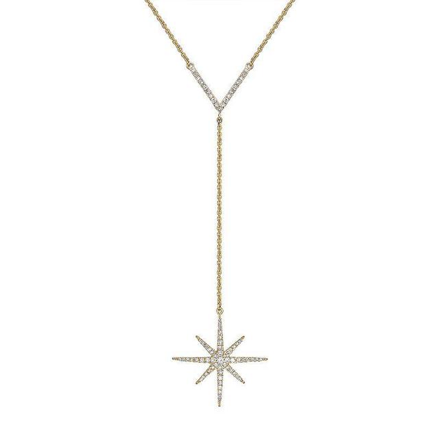 Gemminded 10k Gold 3/8 Carat T.W. Diamond Star Pendant Necklace, Womens Product Image