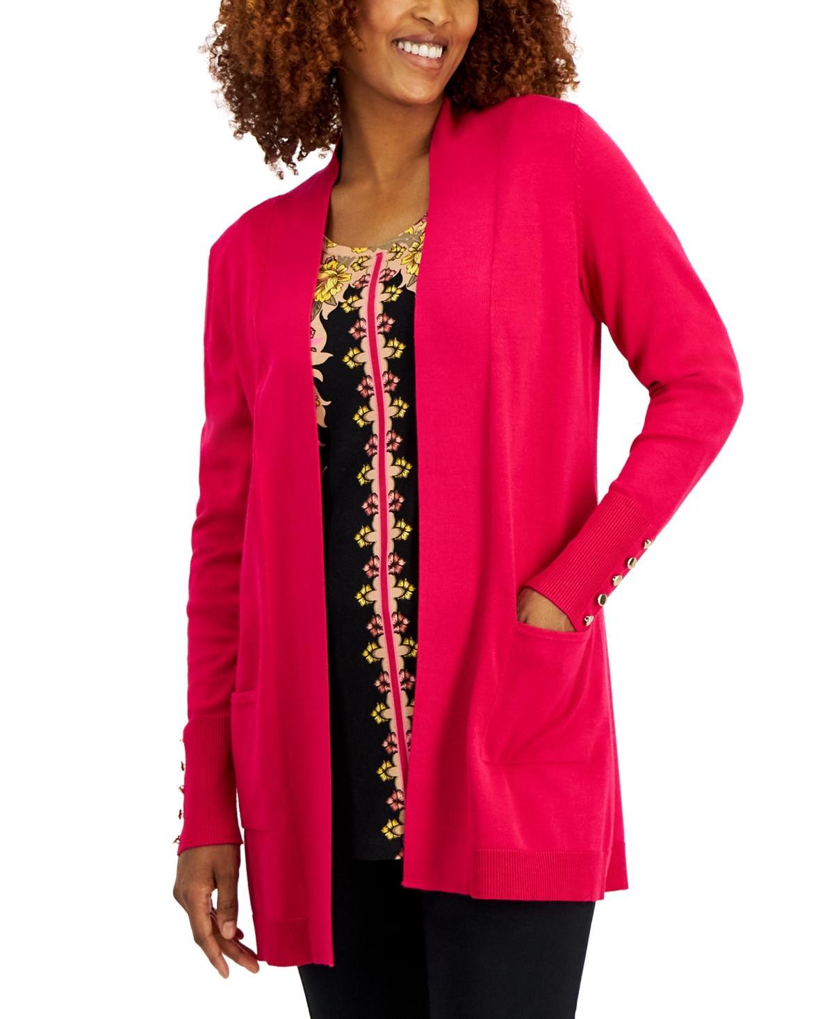 Women's Button-Sleeve Flyaway Cardigan, Created for Macy's Product Image