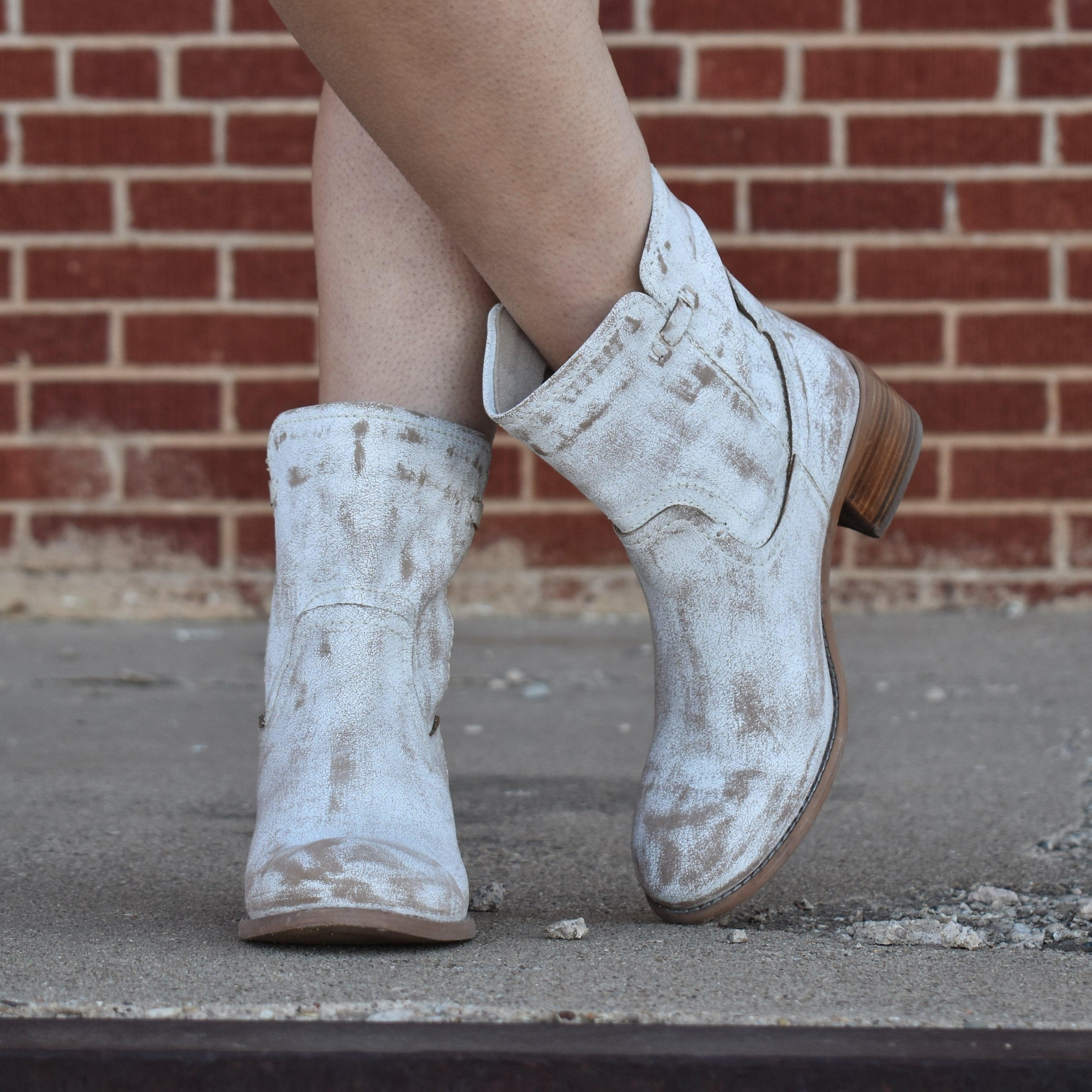 White Weathered Leather Boot* Product Image