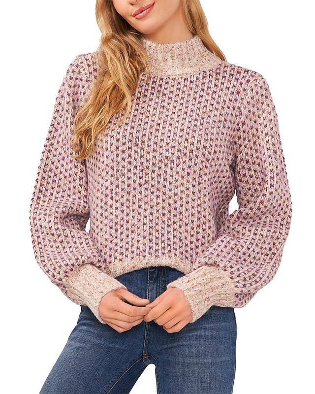 CeCe Marled Blouson Sleeve Jacquard Sweater Product Image