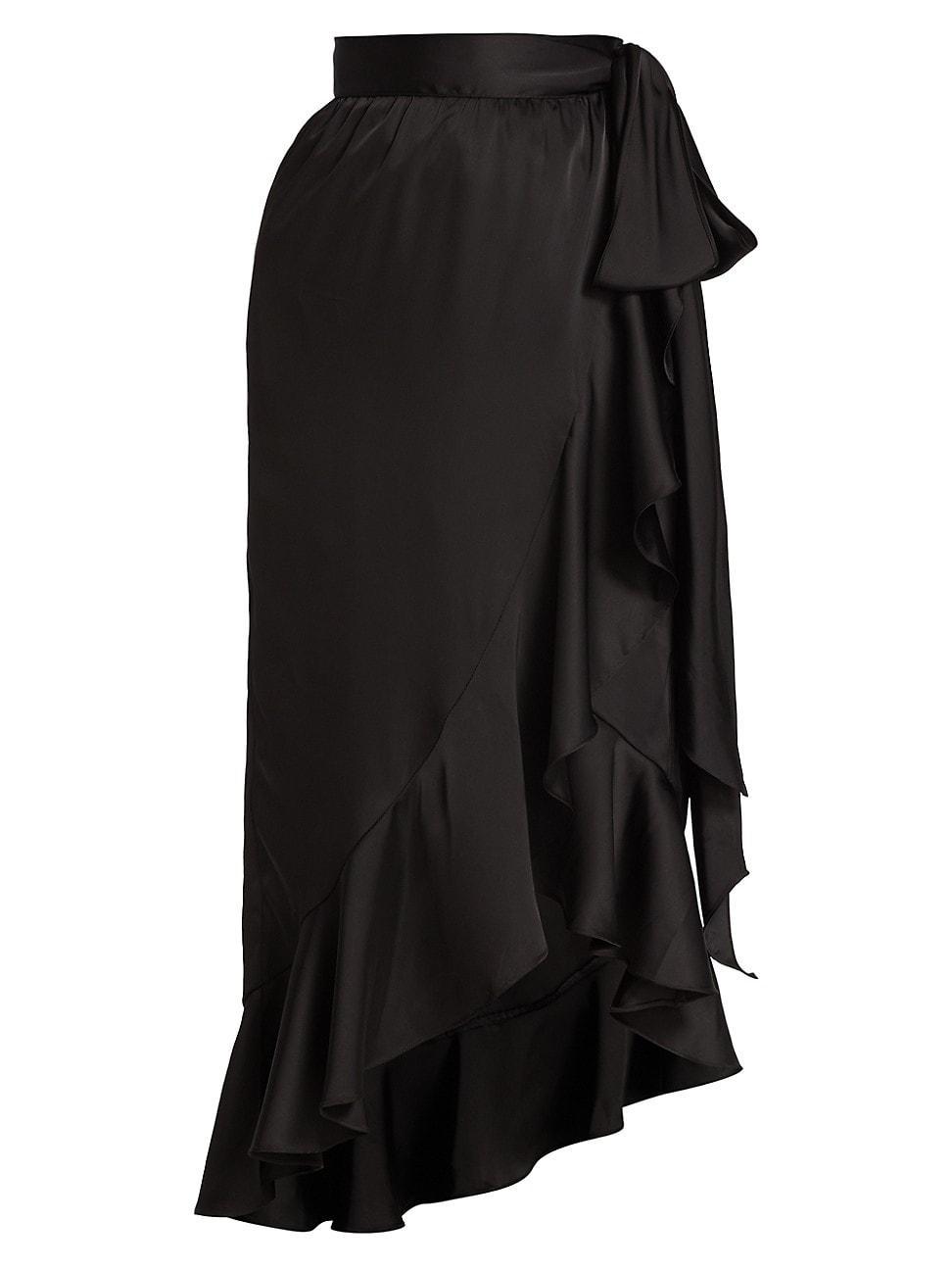 Womens High-Low Wrap Midi-Skirt Product Image