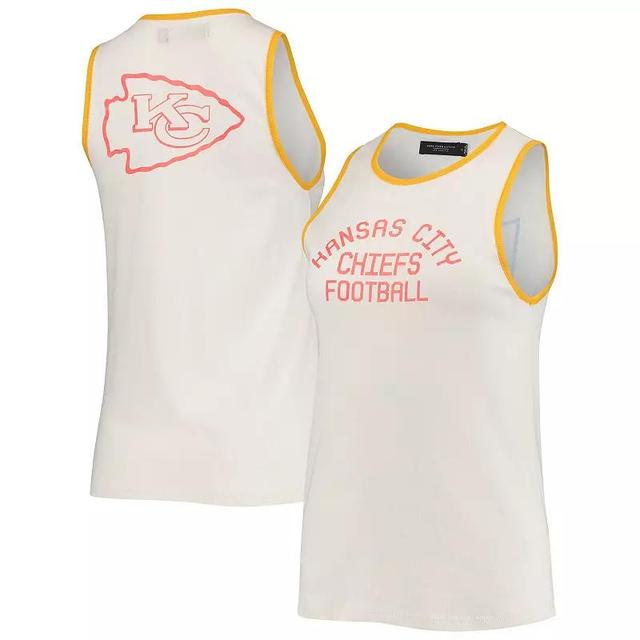 Womens Junk Food /Gold Kansas City Chiefs Throwback Pop Binding Scoop Neck Tank Top Product Image