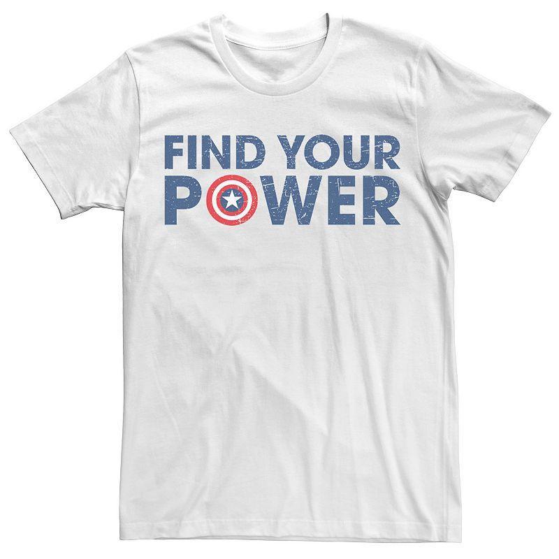 Mens Marvel Captain America Find Your Power Text Tee Product Image