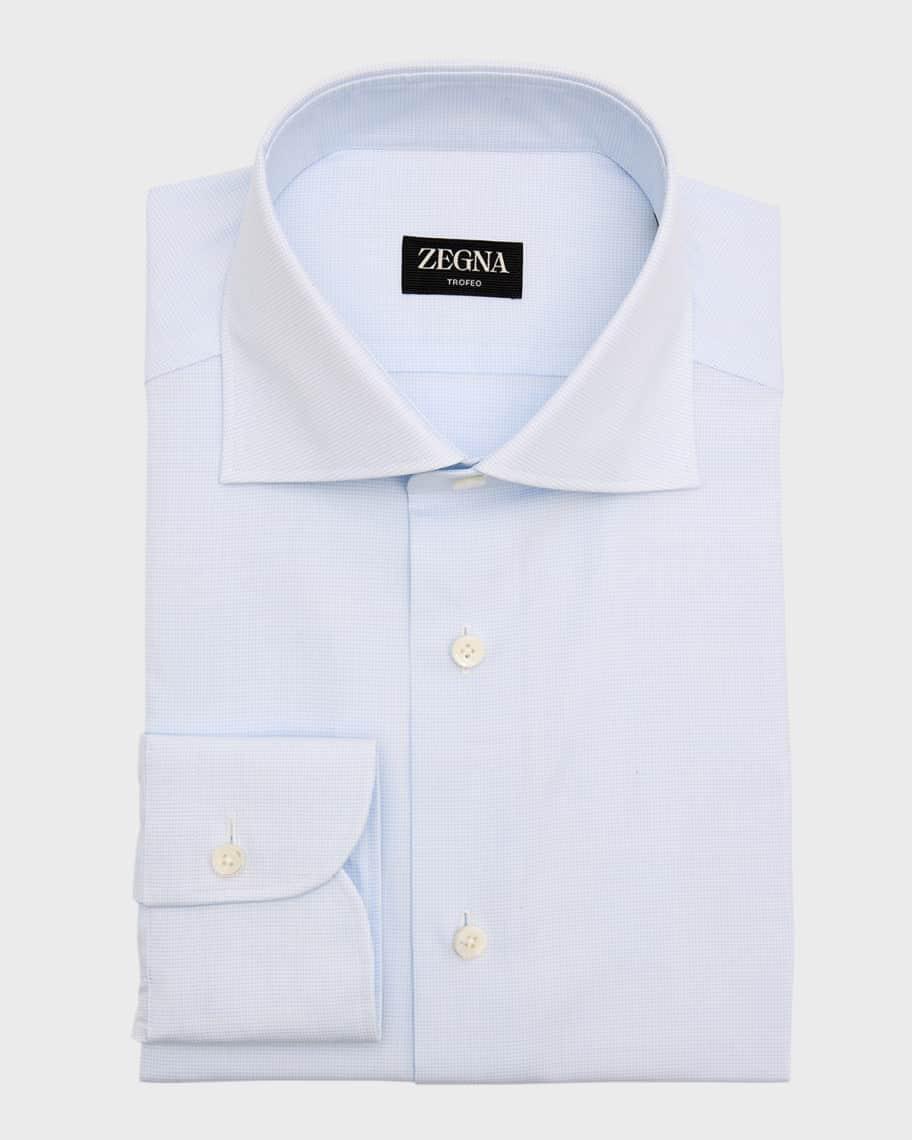 Mens Trofeo Cotton Micro-Check Dress Shirt Product Image