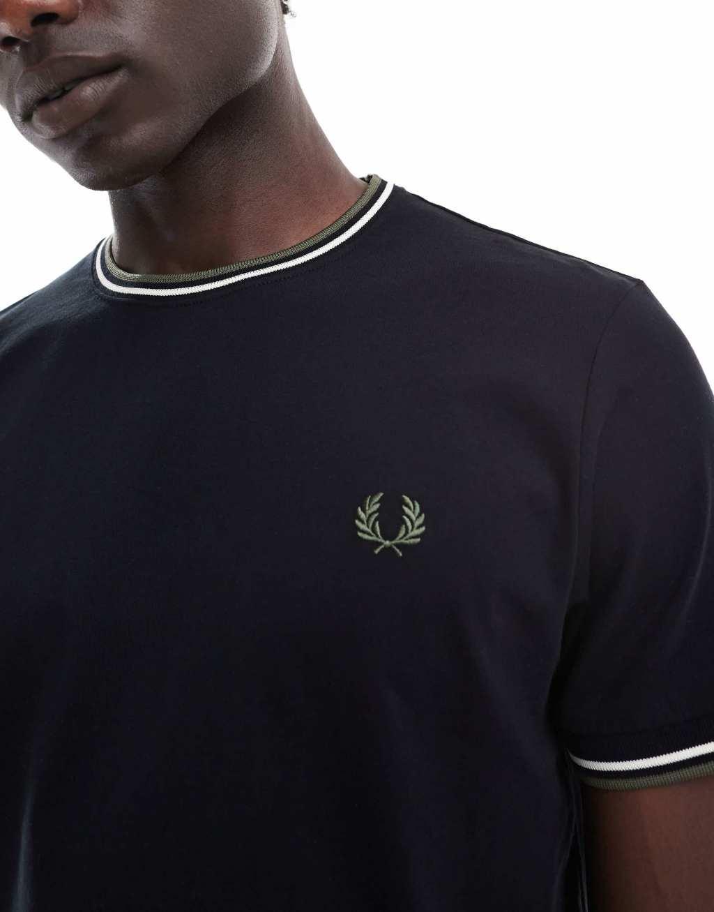 Fred Perry twin tipped t-shirt in black Product Image