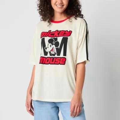 Juniors Speed Racer Oversized Tee Womens Crew Neck Short Sleeve Mickey and Friends Graphic T-Shirt Product Image