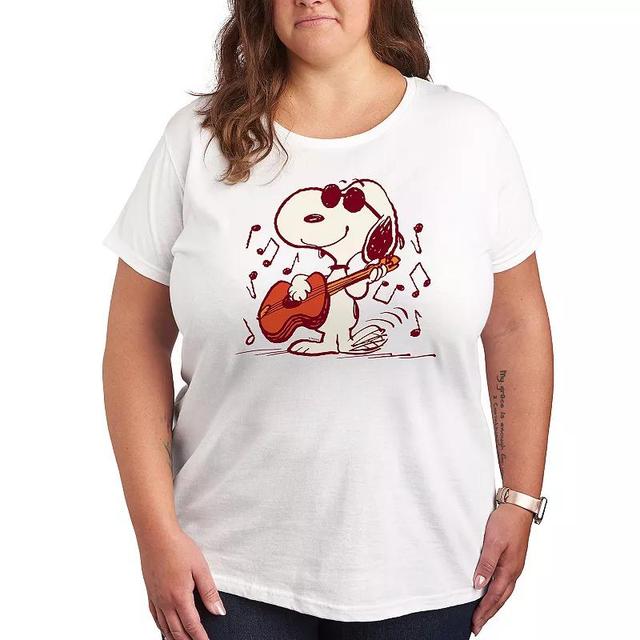 Plus Peanuts Snoopy Joe Cool Guitar Graphic Tee, Womens Product Image