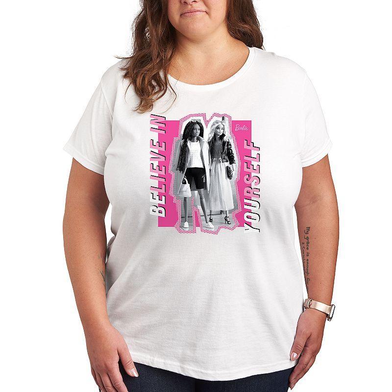 Plus Size Barbie Believe In Yourself Graphic Tee, Womens Product Image