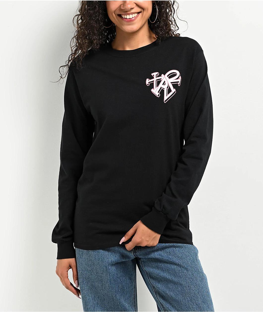 XPLR Haunted Heart Black Long Sleeve T-Shirt Product Image