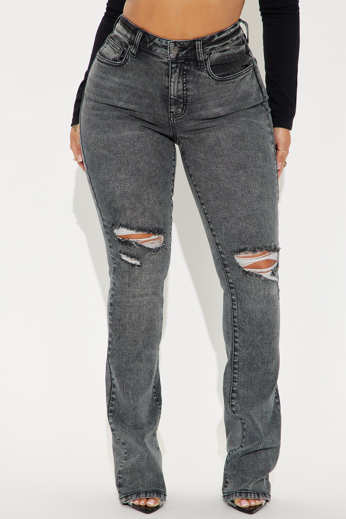 Babetown Bootcut Jeans - Grey Product Image