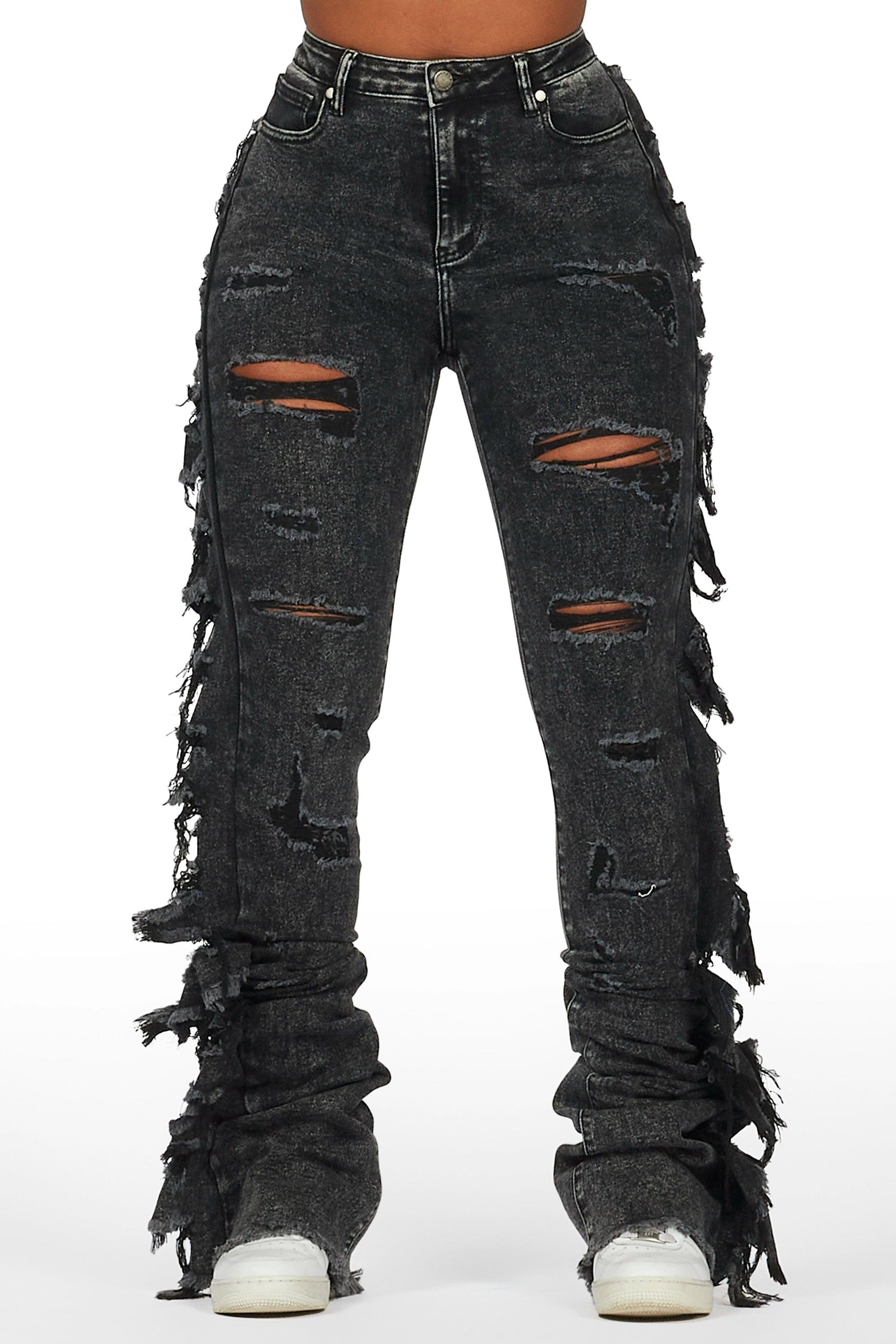 Cataleya Black Wash Super Stacked Jean Female Product Image