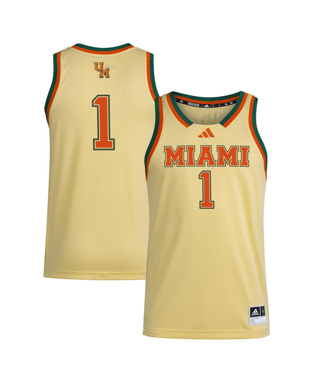 Mens adidas #1 Miami Hurricanes Swingman Jersey Product Image