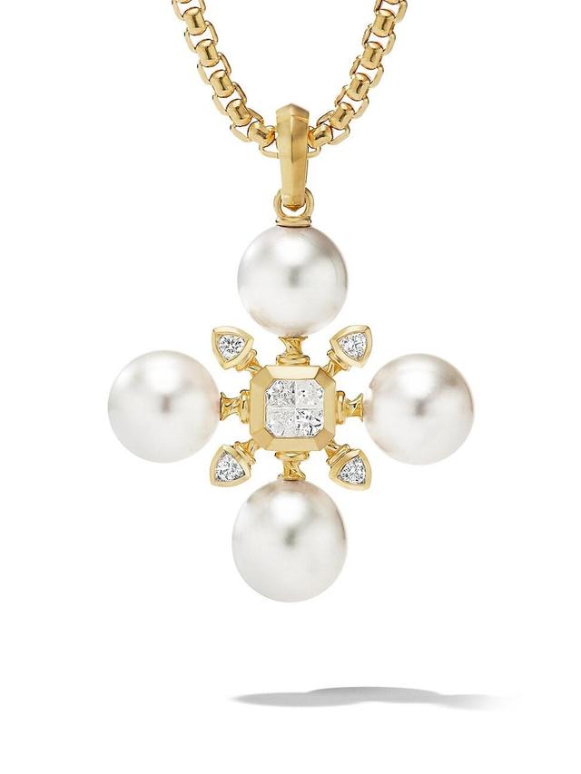 Womens Renaissance Pearl Pendant With 18K Yellow Gold & Diamonds Product Image