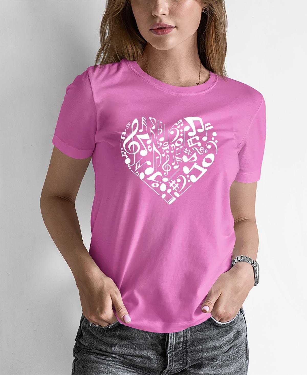 Womens Word Art Heart Notes T-shirt Product Image