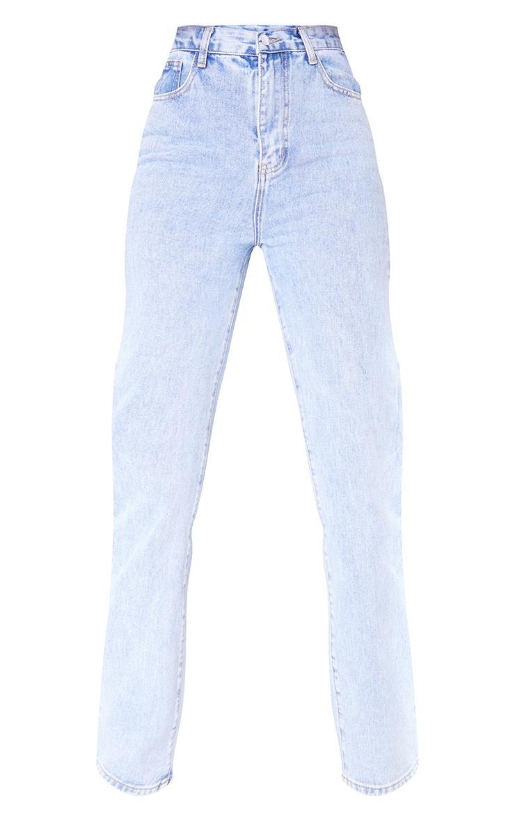 PRETTYLITTLETHING Tall Light Blue High Waist Straight Leg Jeans Product Image