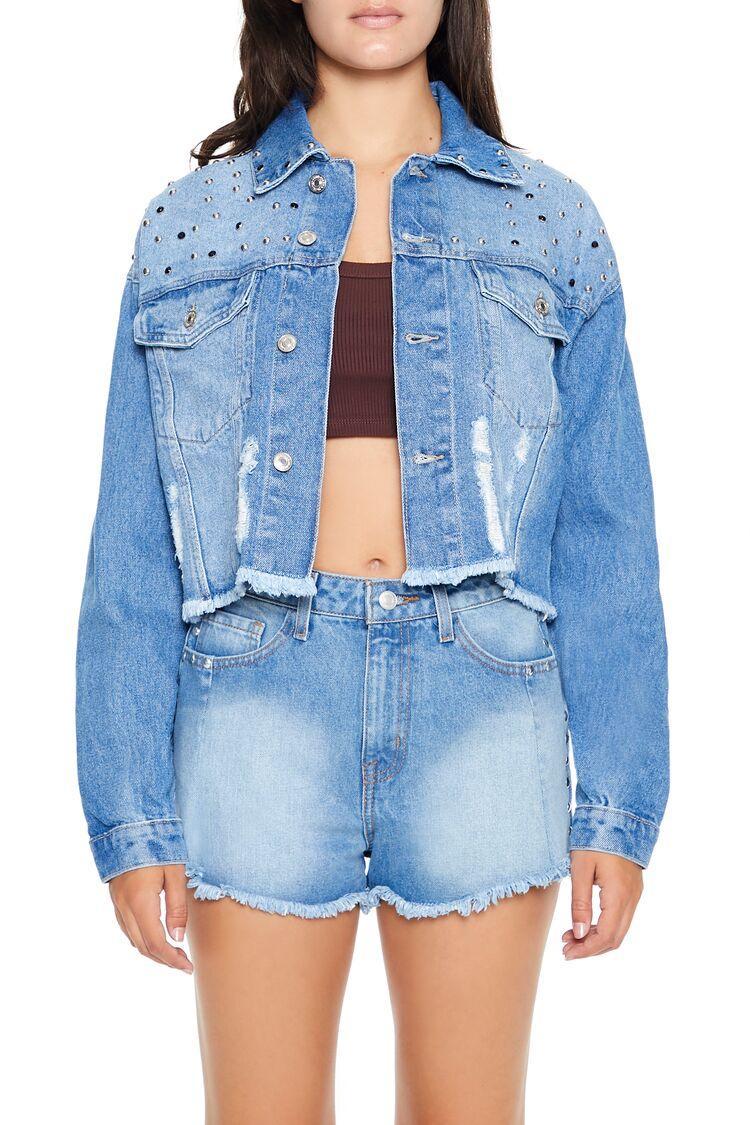 Studded Denim Trucker Jacket | Forever 21 Product Image