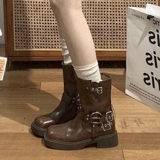 Platform Buckled Short Boots product image