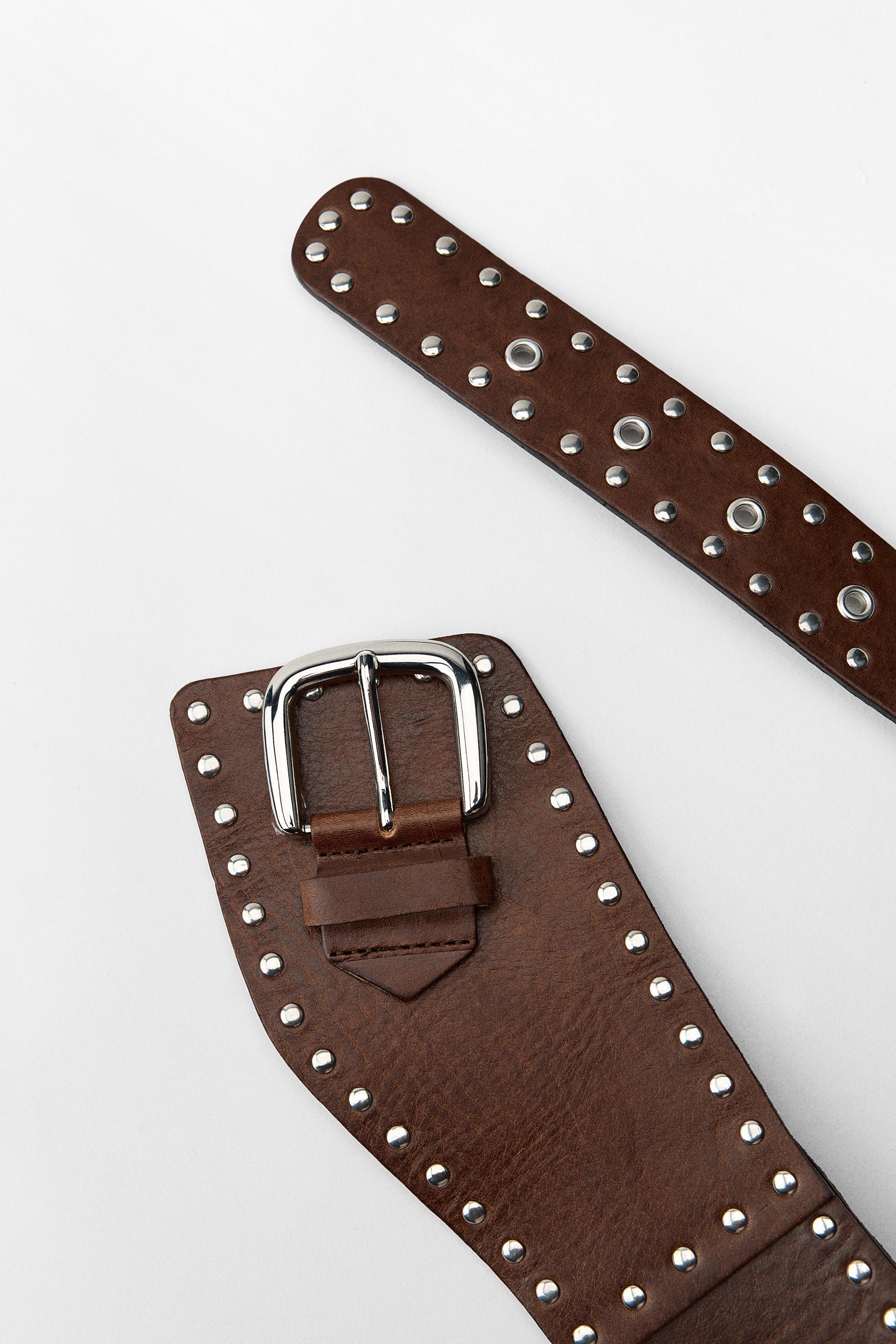 STUDDED LEATHER SASH BELT Product Image