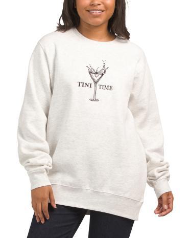 Tini Time Embroidered Sweatshirt for Women Product Image