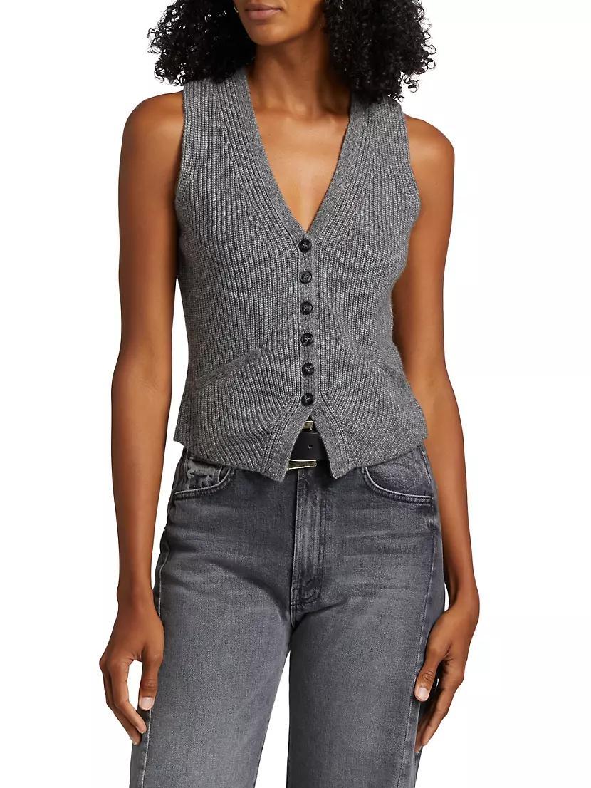 Mazie Ribbed Wool-Blend Vest Product Image