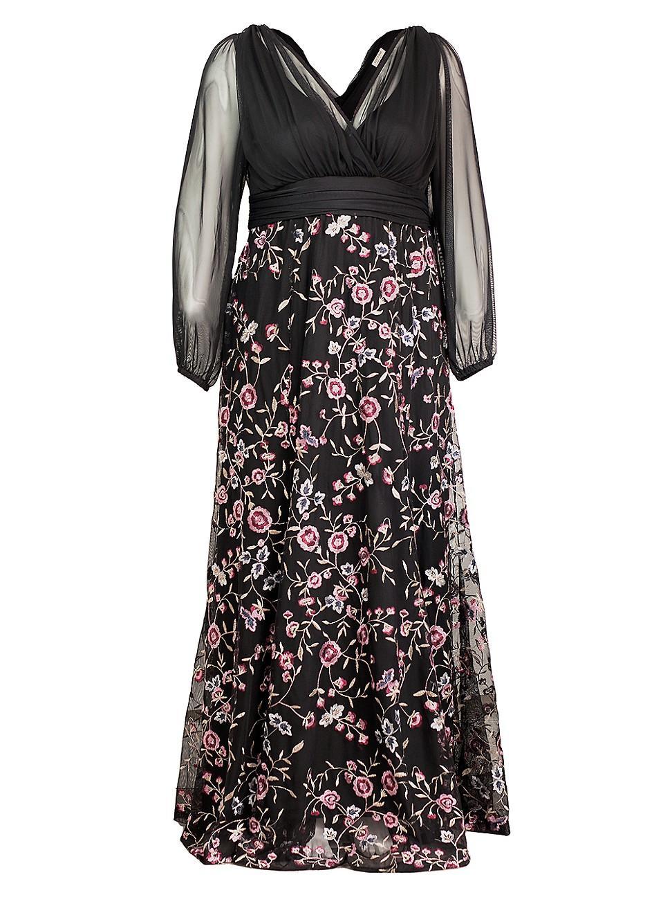 Womens Isabella Embroidered Floral Gown Product Image