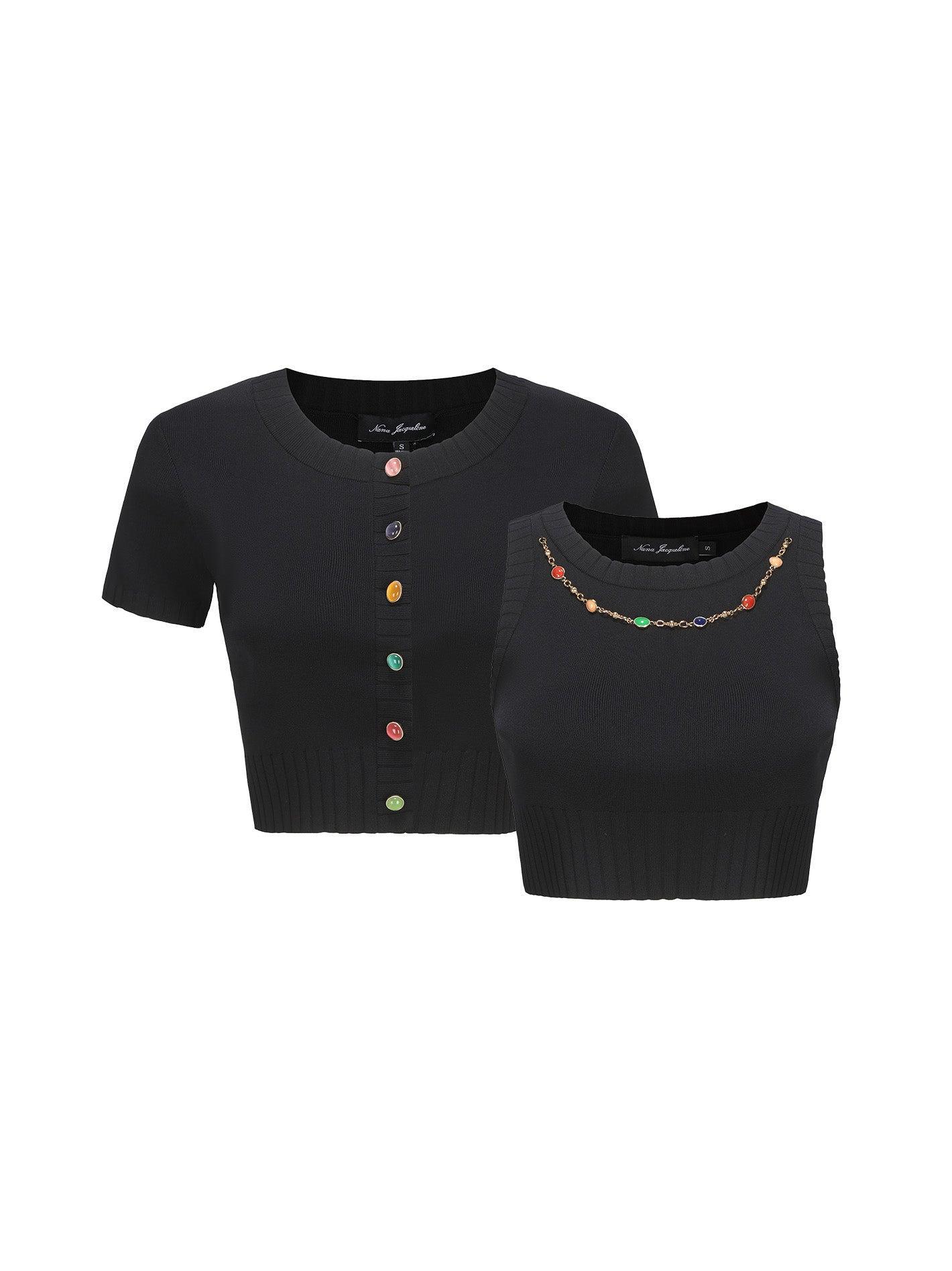 Kennedy Knit Top Set (Black) Product Image