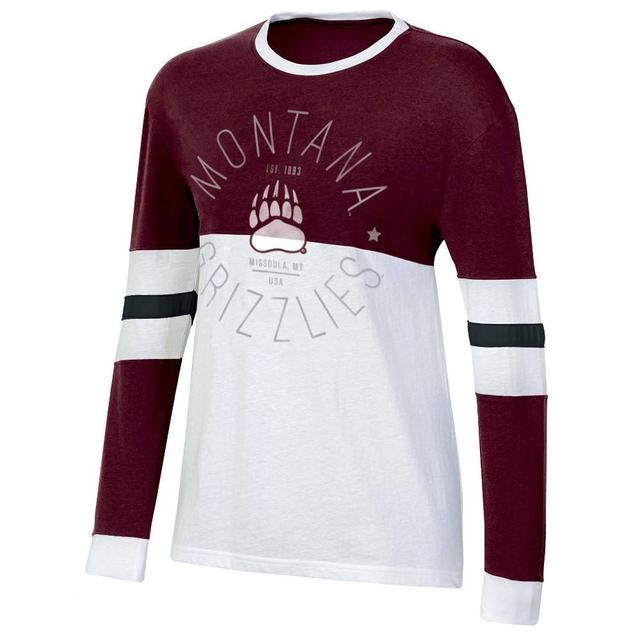 NCAA Montana Grizzlies Womens Long Sleeve Color Block T-Shirt Product Image