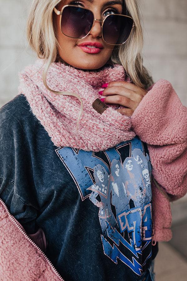 Chilly Vibes Chenille Infinity Scarf in Blush Product Image