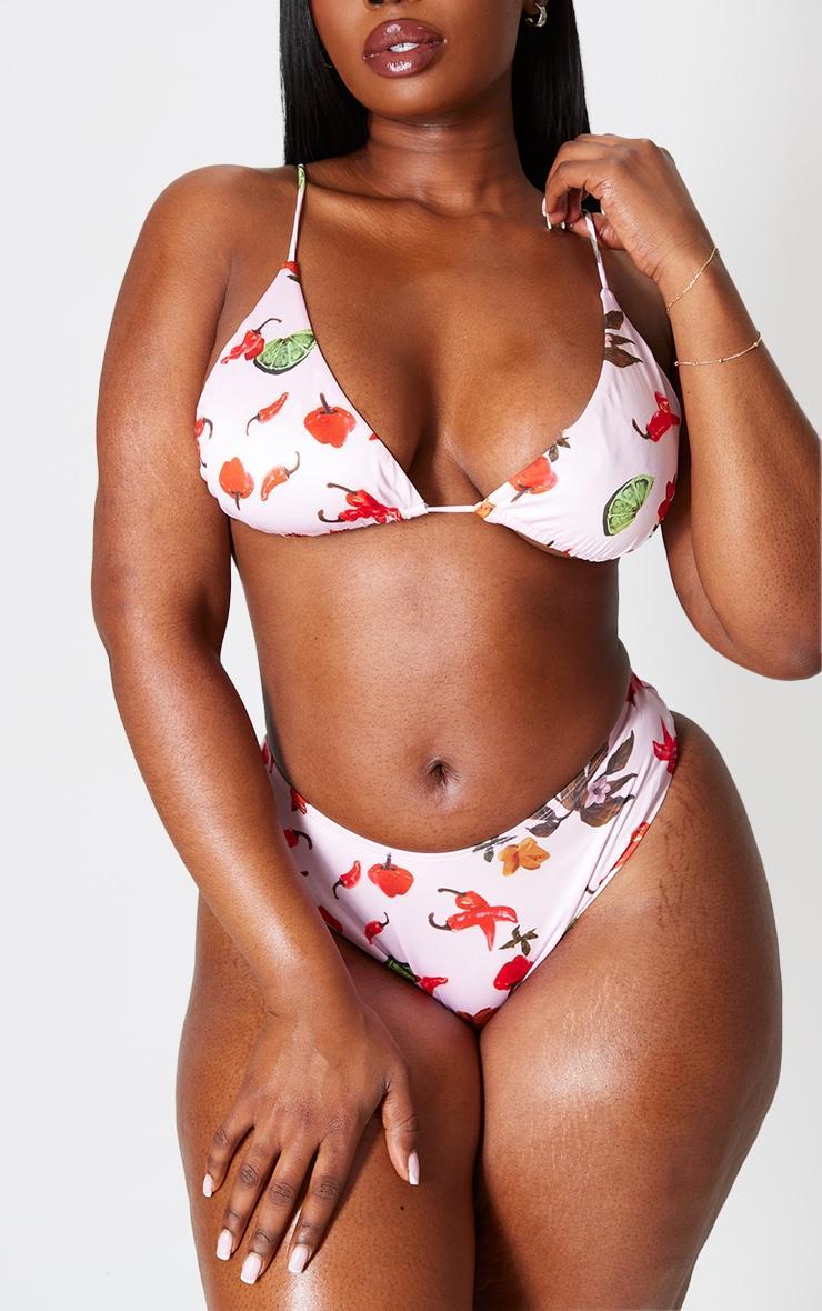 Plus Pink Chilli Printed Bikini Bottom Product Image