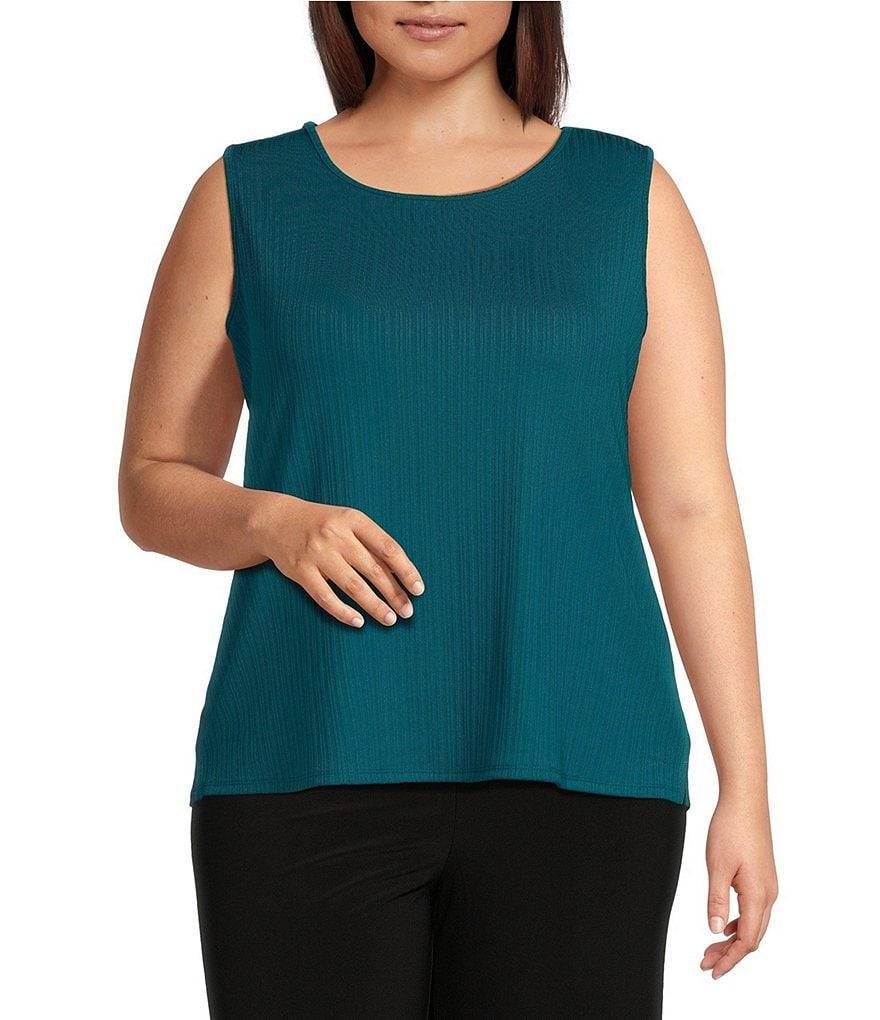 Investments Plus Size Soft Separates Ribbed Crew Neck Tank Top Product Image