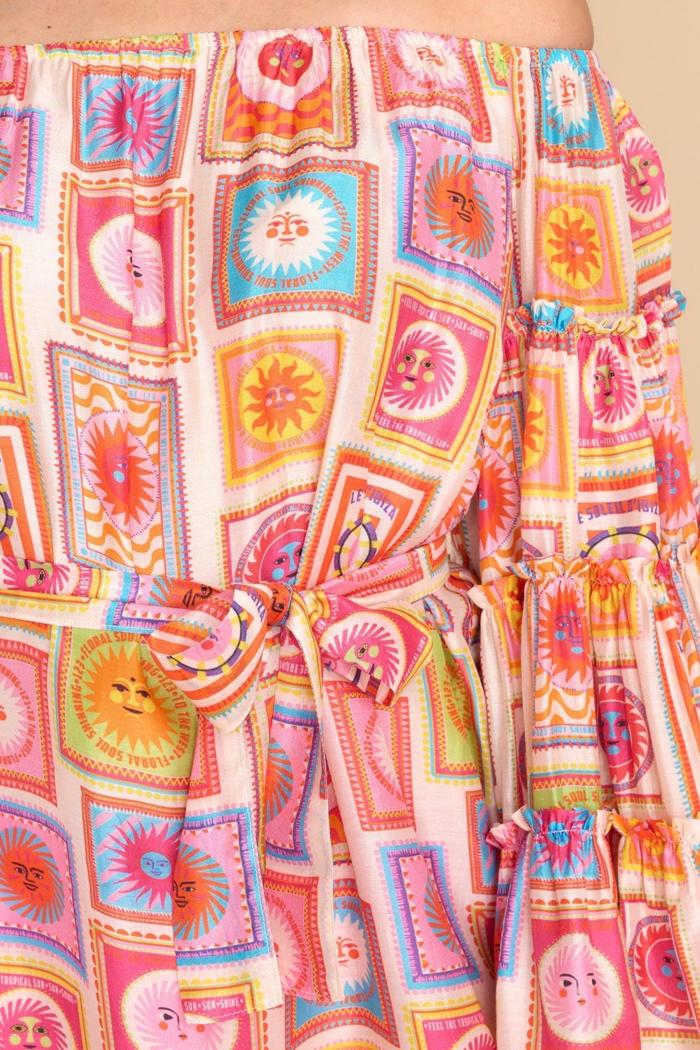 Adina Ibiza Print Dress Pink product image