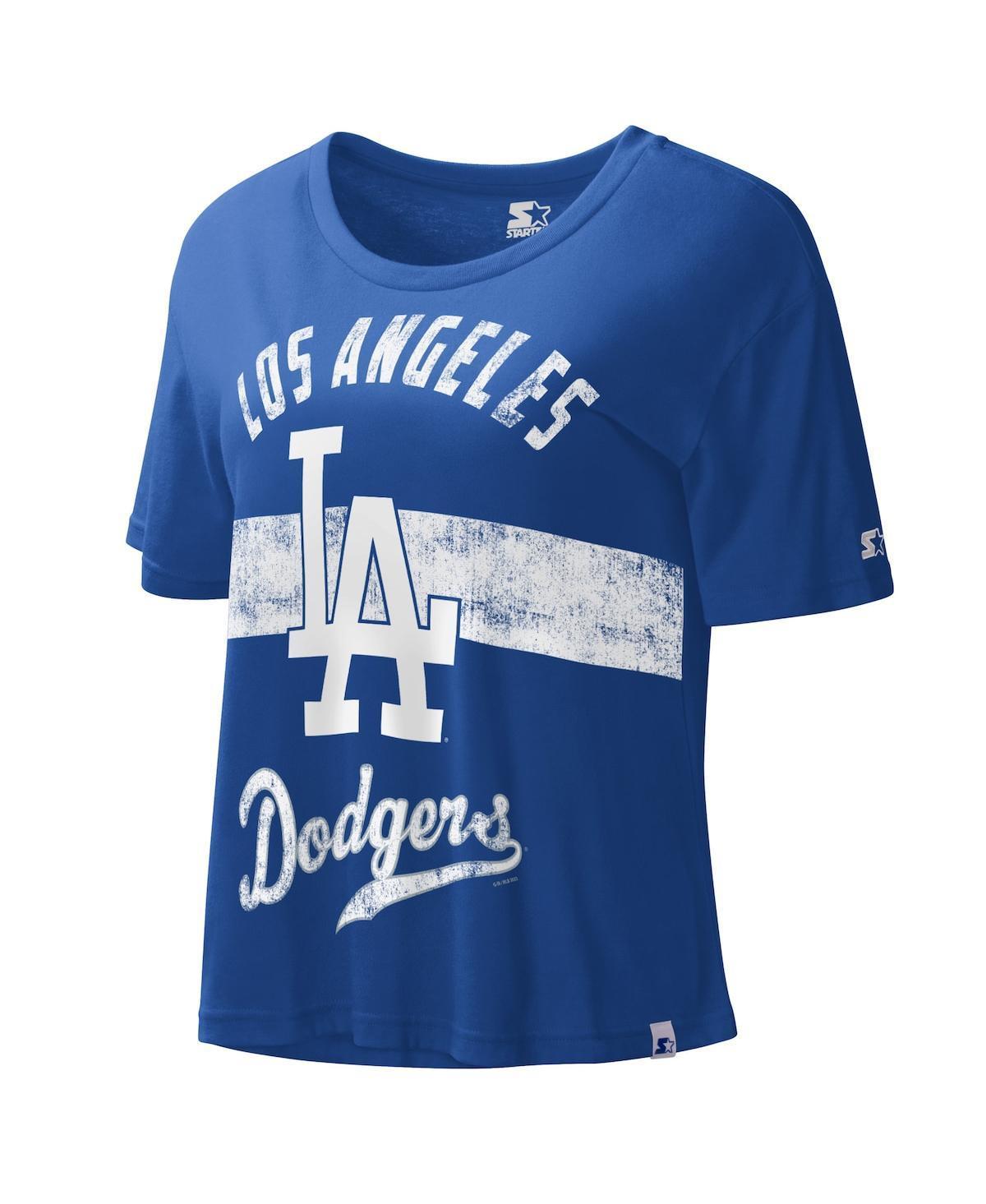 Womens Starter Royal Los Angeles Dodgers Record Setter Crop Top Product Image