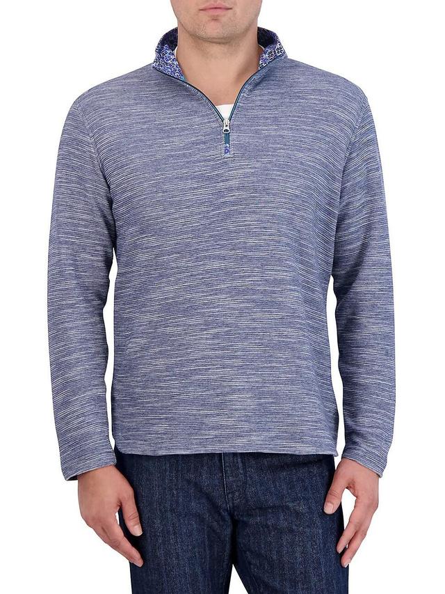 Robert Graham Ledson Space Dye Quarter Zip Top Product Image