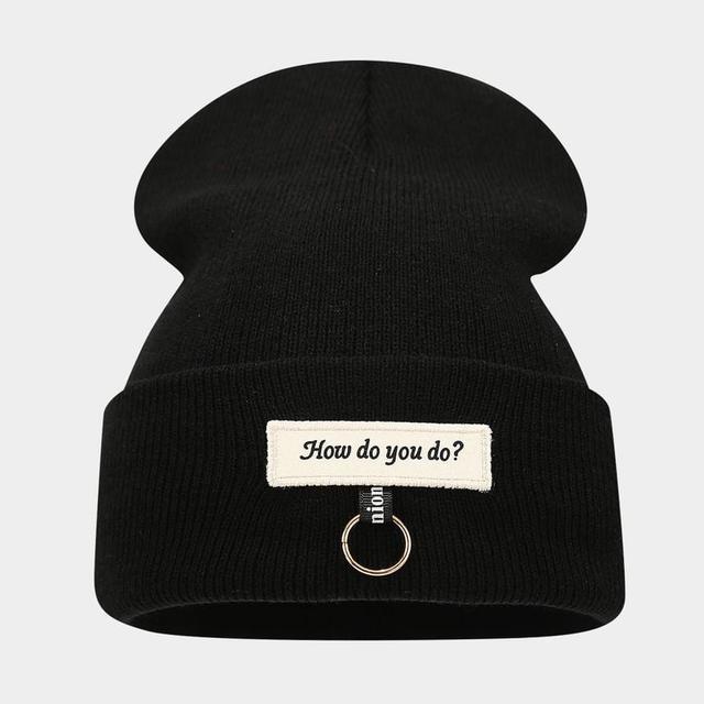 Lettering Applique Beanie Product Image