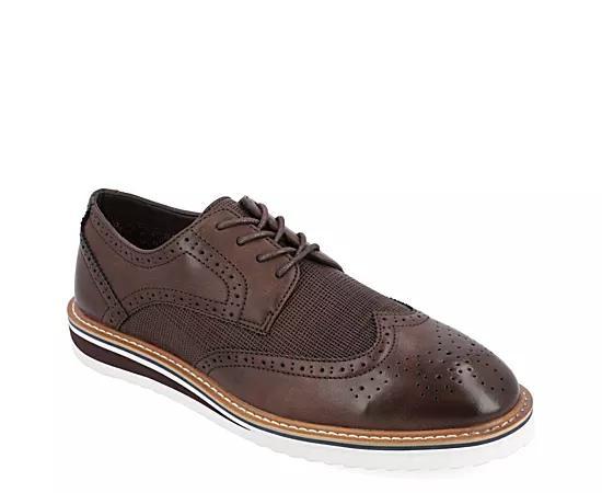 Vance Co. Warrick Mens Wingtip Derby Shoes Red Product Image