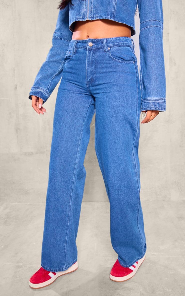 Tall Vintage Wash Low Rise Mom Jeans Product Image