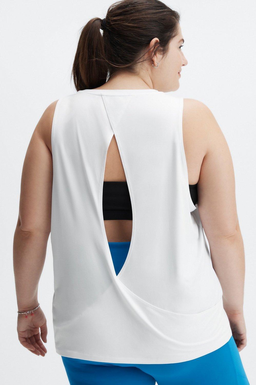 Fabletics Blake Open Back Tank Womens white Size XS Product Image