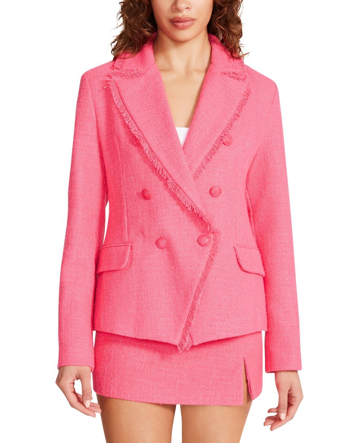 Steve Madden Naomi Double Breasted Tweed Blazer Product Image