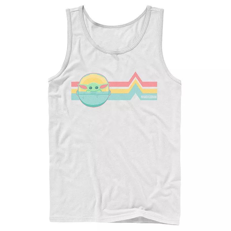 Mens Star Wars The Mandalorian The Child Rainbow Chest Lines Tank Product Image