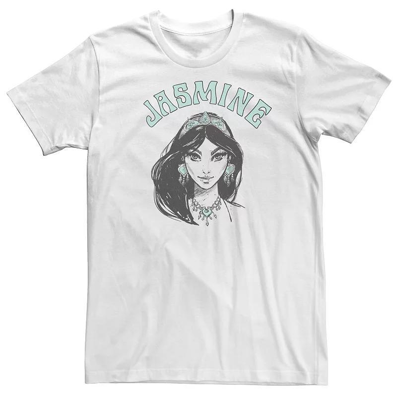 Big & Tall Disney Aladdin Live Action Jasmine Face Portrait Sketch Tee, Mens Product Image