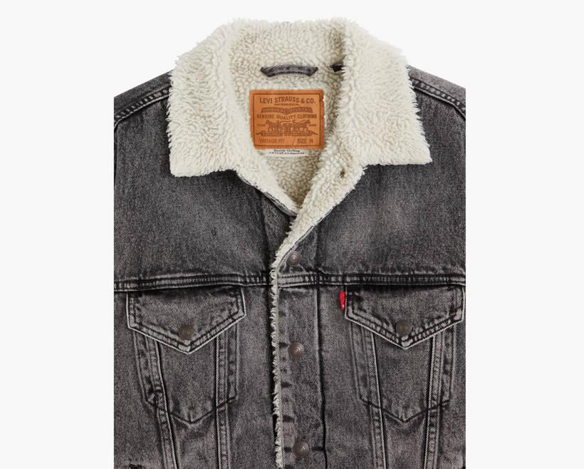 Vintage Relaxed Fit Sherpa Trucker Jacket Product Image