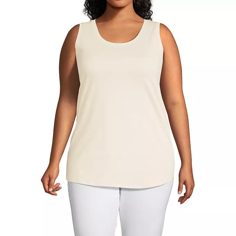 Plus Size Lands End Scoopneck Tunic Tank Top, Womens Product Image