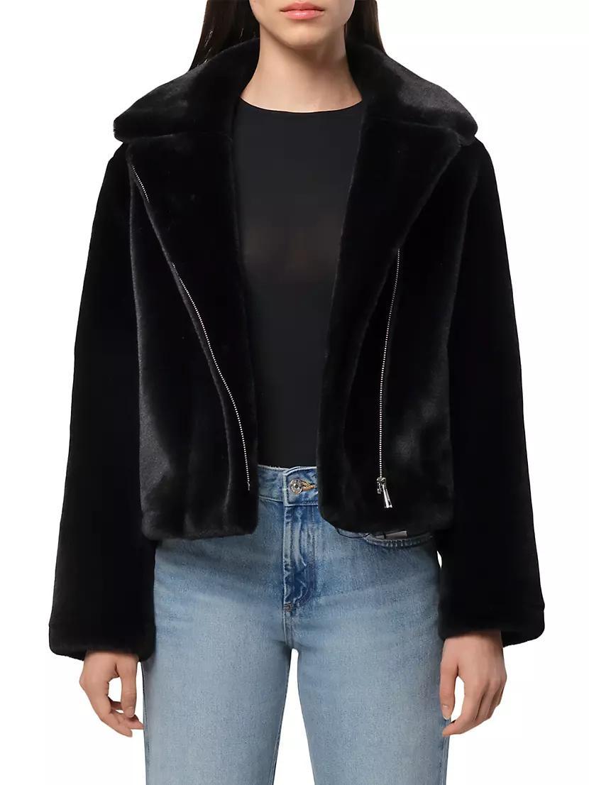 Dahlia Faux Fur Biker Jacket Product Image