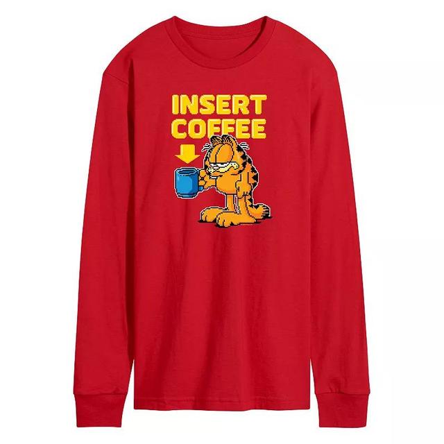 Mens Garfield Coffee Long Sleeve Graphic Tee Product Image